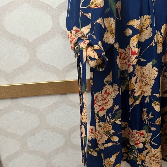 PRETTYLITTLETHING | Plus Blue Floral Button Detail Swing Dress - Picture 5 of 5